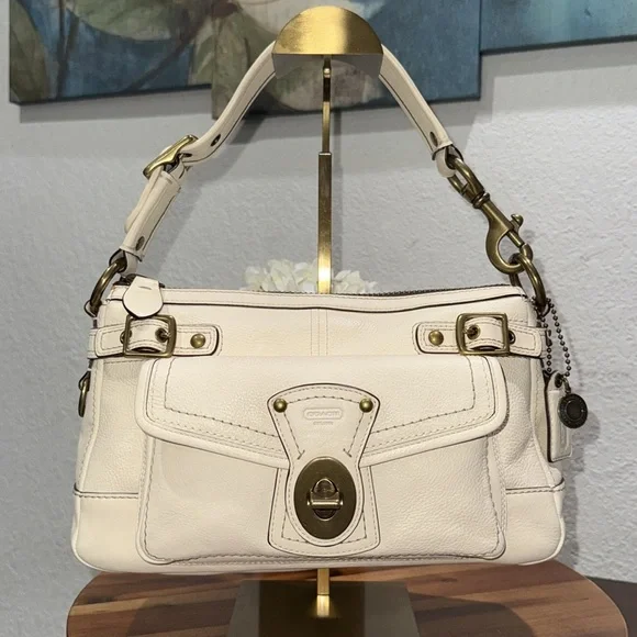 COACH Legacy 1127 65th Anniversary Shoulder Bag Off-White Cream Vachetta Leather - Picture 1 of 16
